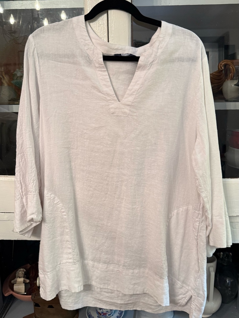Lands in White V-Neck Women's Tunic